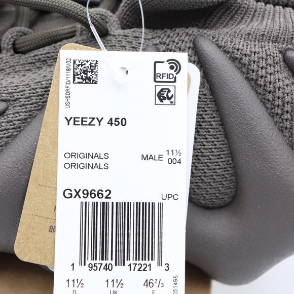 NIB Adidas Yeezy 450 Cinder Mens Sneakers Shoes - Picture 9 of 9